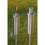 Gartenfackel Edelstahl Fackel Gartendeko silber 120cm