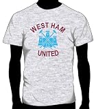 West Ham United Soccer Tee, Adult Large - Ash Grey