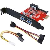 Inateck PCI-E to USB 3.0 2-Port PCI Express Card and 15-Pin Power Connector, Mini PCI-E USB 3.0 Hub Controller Adapter, with Internal USB 3.0 20-PIN Connector - Expand Another Two USB 3.0 Ports