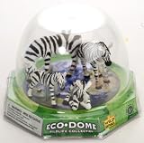 Eco Dome Zebra Family: Realistic 4 piece Animal Figure Set