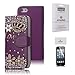 ArmyBee inc Apple iPhone 5 5S Bling Purple Crystal 3D Love Crown Premium PU Leather Flip Wallet Case With Card Holder Design for Girls (Color:Purple, Fits:Apple iPhone 5 And The New 5S(2013 Version), Package includes: 1 X ArmyBee(TM) Screen Protector)