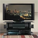 Bello AVSC-2055B - Flat Panel TV Stand in Black Wood Grain