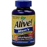 Nature's Way Alive! Men's Energy Gummy Multi-Vitamins Chewables, 75 Count