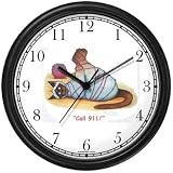Siamese Cat Tied Up - Cat Cartoon or Comic - JP Animal Wall Clock by WatchBuddy Timepieces (Slate Blue Frame)