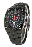 Seiko SNL029P1 - Sportura -Kinetic - Chronographe - M&eacute;tal noir - Lunette Tungst&egrave;ne Tachym&egrave;tre -Guichet Date - Verre Saphir - Etanch&eacute;it&eacute; 100 m&egrave;tres de profondeur - Bracelet M&eacute;tal boucle d&eacute;ployante &agrave; bouton poussoir