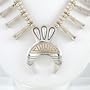 Southwestern Native American Squash Blossom Necklace in 14 kt Gold and Sterling Silver by Navajo Artists Jack and Mary Tom, #451