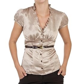 A. Byer Junior's Etched Rose Empire Cut Shirt With Princess Seams With Slim Belt