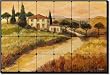 Tuscan Villa by Joanne Margosian - Landscape Tumbled Marble Tile Mural 16" x 24" Kitchen Shower Backsplash