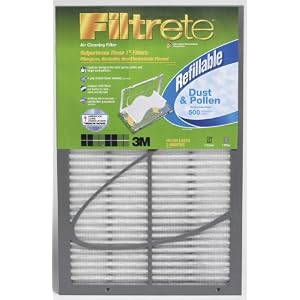 com: 20x25x1 Filtrete 500 Dust and Pollen Refillable Filter by 3M + 3 ...