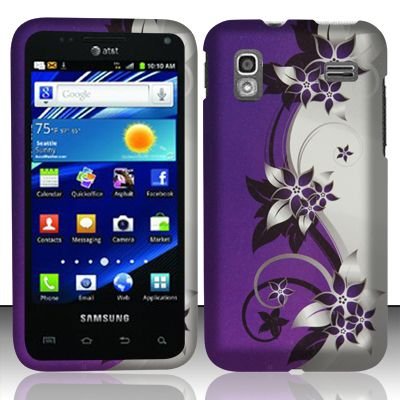 PURPLE VINES Hard Rubber Feel Plastic Design Case for Samsung Captivate Glide 4G i927 (AT&T Slider Version) [In Twisted Tech Retail Packaging]