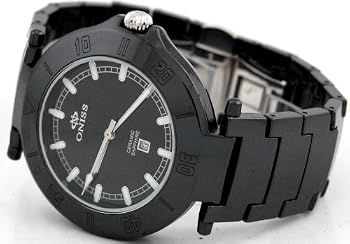 Oniss #ON833-M Unisex Oversized Black Ceramic Watch