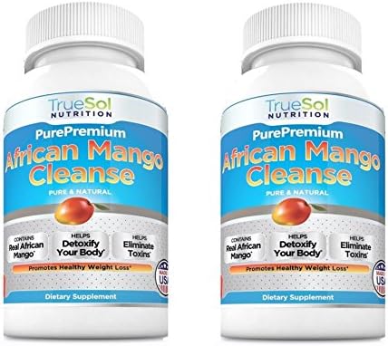 True Sol African Mango Cleanse Plus - Fortified with Flax Seed, Aloe and Acidophilus 60 Capsules Per Botle (Two Bottles)