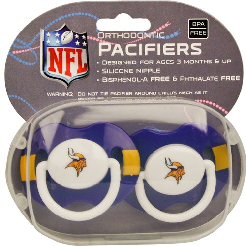 NFL Pacifiers 2 Pack Safe BPA Free (Minnesota Vikings)