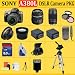 Sony Alpha A380 Digital SLR with 18-55mm + 75-300mm Lens + HUGE ACCESSORIES PACKAGE INCLUDING WIDE ANGLE MACRO LENS + 2X TELEPHOTO + 3 PC FILTER KIT + 8GB SDHC MEMORY CARD + 2x EXTENDED LIFE BATTERIES + CARRYING CASE + TRIPOD & MUCH MORE !!