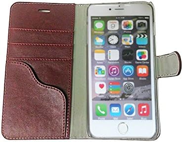 Luxury "Vegan Leather" Wallet Flip Card Case for Your Apple Iphone 6 Plus (5.5"). Classy Burgundy Color. Case Comes in Specially Designed Brand Gift Box. MARCH SPECIAL.