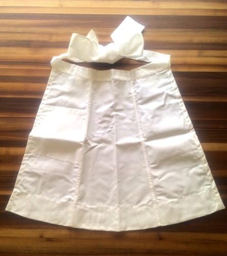 Traditional Housekeeping Maid or Waitress White Waist Apron, Longer Length