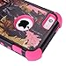 3 Layers Heavy Duty Rugged Real Tree Maple Camo Hard + Soft Case Cover + Stand for iPhone 5 5s + Stylus + Screen Protector - Pink