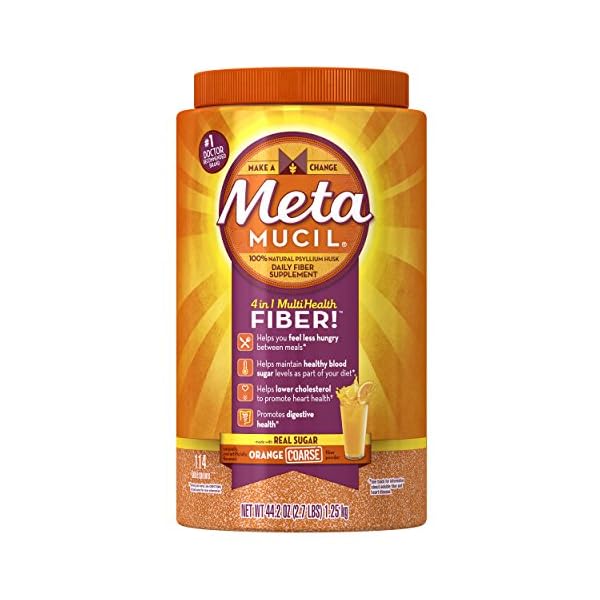 Metamucil Psyllium Fiber Supplement by Meta Orange Smooth Sugar Free