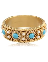 Juicy Couture Jewelry Blue Cabochon Bangle Bracelet, 2.5"