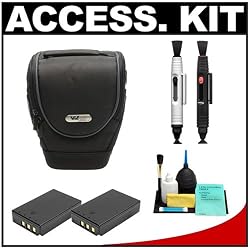 Vidpro SLR Holster Camera Case + 2 BLS-1 Batteries + Accessory Kit for Olympus Evolt E-620, E-600, E-450, E-410 & E-420 Digital SLR Cameras