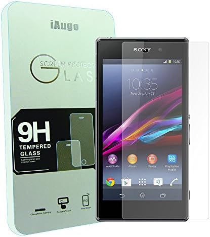 iAugo 2.5D Round Edge Tempered Glass Screen Protector for Sony L39h(Xperia Z1) Premium Crystal Clear-0.3mm ultrathin-9H Hardness