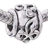 April Birthstone Flower Pattern European Beads - Pandora Bead & Bracelet Compatible