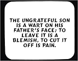 The ungrateful son is a wart on his father s face, to leave it is a blemish, to cut it off is pain. Decorated Mouse Pad