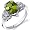 Tear Drop 1.75 carats Peridot Solitaire Engagement Ring in Sterling Silver Rhodium Finish Size 5