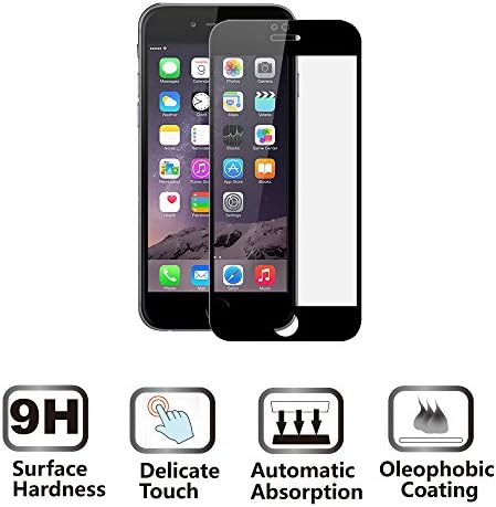 RHXT Glass Screen Protector iPhone 6 iPhone 6s Full Tempered Glass Screen Protector Edge to Edge 0.33mm Thickness Color Black(4.7inch)