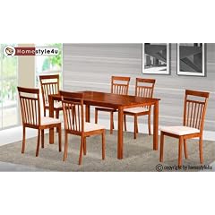 Esstisch Essgruppe 6 St�hle Dining Set Tisch Esszimmer Stuhl Tischgruppe hellbraun