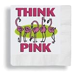 Tiki Tropical Think Pink Flamingo Beverage Napkins