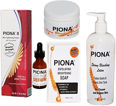 Piona Ã'Â® Skin Lightening Kit - Includes Night Cream and Day Cream + Soap + Serum and Body Lotion - By Cherrybargains by CherryBargains