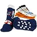 KF Baby Boy Non-Skid Cozy Soft Cotton Socks Value Pack [Set of 4 pairs, White, Grey, Orange, Dark Blue], for 12 - 24 months