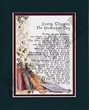 Loving Thoughts On Graduation Day touching 8x10 poem, double-matted in dark green over burgundy. FAST shipping!