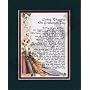 "Loving Thoughts On Graduation Day" Touching 8x10 Poem, Double-matted in Dark Green/Burgundy And Enhanced With Watercolor Graphics.