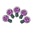 Set of 25 Purple LED G40 Tinsel Christmas Lights - Green Wire