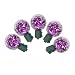 Set of 25 Purple LED G40 Tinsel Christmas Lights - Green Wire