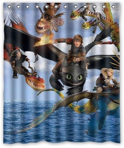 HYGLQH Unique How To Train Your Dragon Shower Curtain, Custom Waterproof Bath Curtain (60"W x 72"L Inch) HYSC-60U004