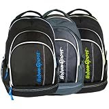 17.5 inch Color Accent Urban Sport Padded Multiple Compartment Schoolbook Bag Backpack Ergonomic Hiking Knapsack