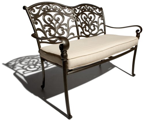Strathwood St. Thomas Cast Aluminum 2-Seater Loveseat with Cushion