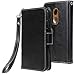 E LV Motorola Moto X+1 Flip Case Cover - Deluxe PU Leather Flip Wallet Case Cover for Moto X 2nd Generation Case for Google Motorola Moto X with 1 E LV Stylus - [BLACK]