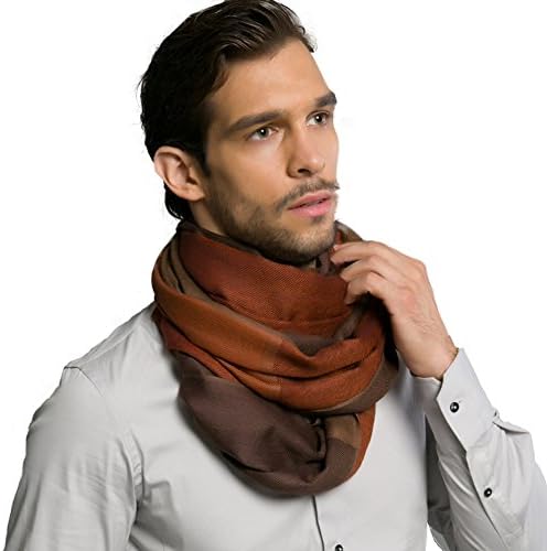 Mingxin mens fashion real cashmere pashm scarf long length winter warm shawl
