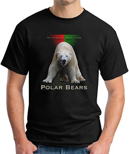JudyChu Men's Funny Mens T Shirts Nature Polarbears Funny Tee Shirts Black XX-Large