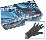 Medium Black latex exam gloves from PhantomTM. Powder-free, non-sterile, with a textured surface.