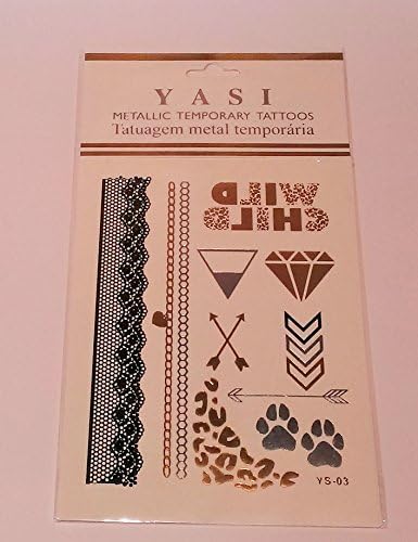 YASI * Metallic Temporary Tattoos * Wild Child - Lace - Paws