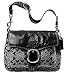Coach Bleecker Signature Large Flap Shoulder Bag 12562 Black Patent