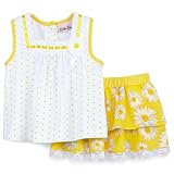 Little Lass Girls 2T-4T Yellow Daisy Lace Skort Set