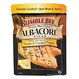 Bumble Bee Albacore Steak Lemon Pepper Tuna, 4-Ounce Pouches (Pack of 12)