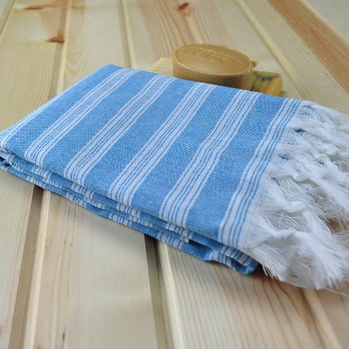 Turkish Towel Pestemal Peshtemal Thin Eco Large Quick Dry Luxury Bath Hamam Spa Sauna Beach Gym Yoga Pool Massage Guest Sarong Bathrobe Fouta 100% Cotton Teal Color