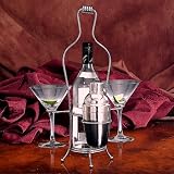 BAR RACK - BOTTLE RACK/2GLASS/SHAKER - martini glass set